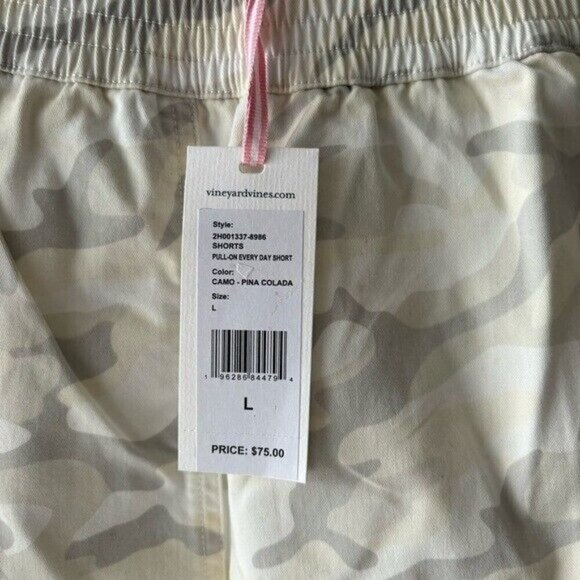 NWT‎ Vineyard Vines Pull On Everyday Shorts Camo Pina Colada size Large - Picture 5 of 5
